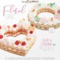 Preview: Kuchen Floral Cake Schablonen Herz und Krone Set
